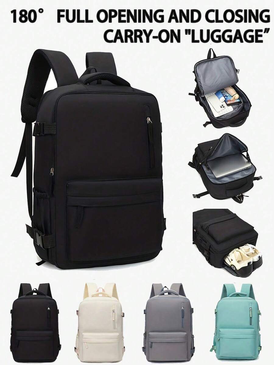 男士旅行背包，轻便，适合短途旅行、通勤、旅行行李，大容量，可装笔记本电脑，是返校季必备单品 - 彩色 - 查看 1