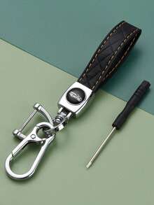 1pc Exquisite Cowhide Keychain, Simple And Stylish Car Keychain, Compatible With Peugeot TPU Soft Shell Key Case + Leather Keychain With Screwdriver Set, Suitable For Peugeot Folding 3 Button Car Key Car Accessories Cute Goth Y2k Bag Lanyards With Id Holder Car Accessories Bag Charms Gifts For Mother, Father, Graduation, And Teacher - Multicolor - View 11