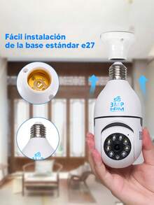 Bombilla LED Wifi Cámara Seguridad HD Foco 360° Exterior/Interior+Socket Color Blanco 1080p visión nocturna incluida camera - Tipo de Enchufe A USA (110-127V) - Ver 2