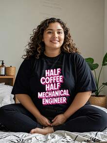 Blusas de mujer 100% algodón, camisetas para mujer, regalos para el día de la madre para tallas S-2XL, regalos de cumpleaños para mujer, camiseta con estampado en la espalda de ingeniero mecánico, regalos, camisetas, camisetas, unisex, divertidas - Negro - Ver 2