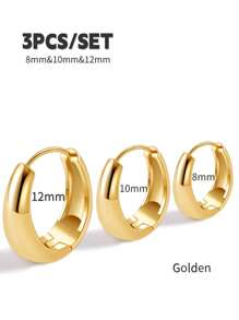 3 Pcs Set Small Gold Hoops Huggie Earrings For Women, 14K Gold Plated Dainty Cartilage Earring Hypoallergenic Hoop Earrings Set For Multiple Piercing Jewelry