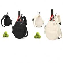 绗缝网球背包匹克球包可容纳 2 个球拍斜挎包干湿分离男女通用运动包