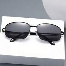 1 件复古香港风格方形时尚眼镜，适合所有季节佩戴、旅行、街拍、日常装饰 - 黑框變色 - 查看 11