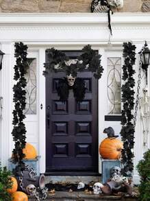 2 件秋季枫叶花环，Party Joy 人造枫叶秋季花环悬挂秋季藤蔓桌面装饰前门秋季装饰家居室外室内感恩节万圣节装饰，秋季装饰，秋季家居装饰房间装饰，假植物