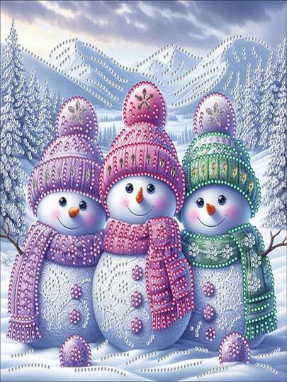 1 Stück 5D DIY Diamant Malerei Kunsthandwerk Set, Weihnachtsthema: Schneemann. Geeignet für Schlafzimmer, Café und Wohnzimmer Dekoration, perfektes Geschenk für Familie und Freunde. Ideale multifunktionale Heimdekoration, Wohnzimmer, Schlafzimmer, Arbeitszimmer, handgefertigtes Geschenk zu Weihnachten, Thanksgiving, Valentinstag, Jahrestag, Geburtstag, Vatertag - 30*30cm/11,8*11,8 Zoll - ohne Rahmen. Mit einzigartigen asymmetrischen Diamanten