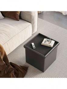 Free Shipping15 Inches Storage Ottoman Cube Set Of 2, Foldable Storage Boxes Footrest Step Stool, Padded Seat For Dorm Ving Room, Support 300lbs, Ne Fabric Grey Dgds