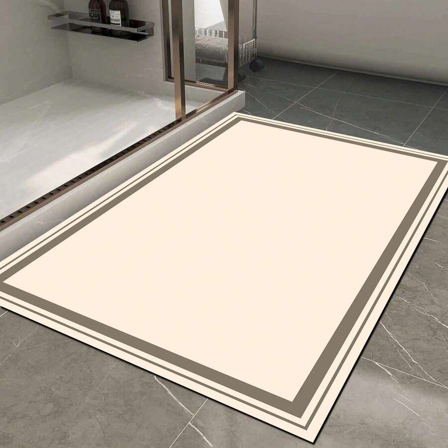 MADE IN TURKEY Pearl Digital Non-Slip Printed Turkish Rug – AL4007 Soft Touch, Washable Carpet With Non-Slip Felt Backing – Modern Decorative Floor Mat, Suitable For Living Room, Bedroom, Bathroom, Hallway Or Entryway – Available In 5 Sizes (40*60, 50*120, 50*160, 50*80, 60*100 Cm). Quick-Drying, Highly Absorbent, Soft, And Comfortable Design. Suitable For Both Indoor And Outdoor Use.