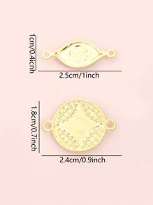 10 件邪恶之眼设计几何连接器饰物，镶嵌闪亮水钻，铜币/土耳其恶魔之眼形滴油合金双吊坠 - 护身符和幸运珠宝手链项链钥匙扣 DIY 配件 - 非常适合手工制作的创意特色工艺项目 - 惡魔之眼 - 查看 6