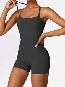 Women's Quick-Dry Cami Tank Top - Casual Summer Sleeveless Shirt Gym Clothings Women - Black - View 3