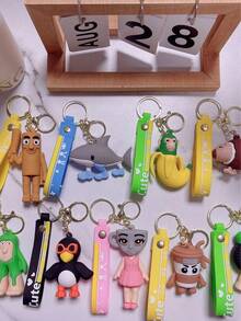 1 Peça Chaveiro de Animais Brainrot, Chaveiro de Figura de Ação Tung Sahur com Alça de Pulso, Chaveiro da Coleção Tralalero Tralala, Decoração Pendurada Fofa, Chaveiro de Figurinha de Desenho Animado Engraçado, Acessório Pequeno e Criativo para Bolsa, Acessório de Carro para Melhores Amigos e Casais, Acessório de Halloween, Ideias de Presente para o Dia dos Professores e Natal