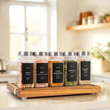 12/24 barattoli di plastica per spezie con coperchi, contenitori per spezie da 160g con etichette e pennarello, set di contenitori per la conservazione di spezie con tappi per bottiglie di spezie, per scaffali, armadi e cassetti, si raccomanda il lavaggio a mano