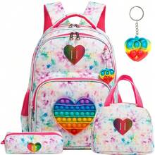 Girls Backpack 3PCS Set With Crossbody Bag And Pencil Case Great For Travel, Study, And Daily Use At School Back To School - Purple 10807 - View 1