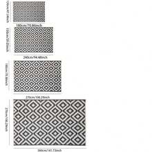 Reversible Mats, Plastic Straw Rug, Modern Area Rug, Large Floor Mat And Rug For Outdoors, RV, Patio, Backyard, Deck, Picnic, Beach, Trailer, Camping, Black & Beige, 8' X 10' - Màu be đậm - Xem 2