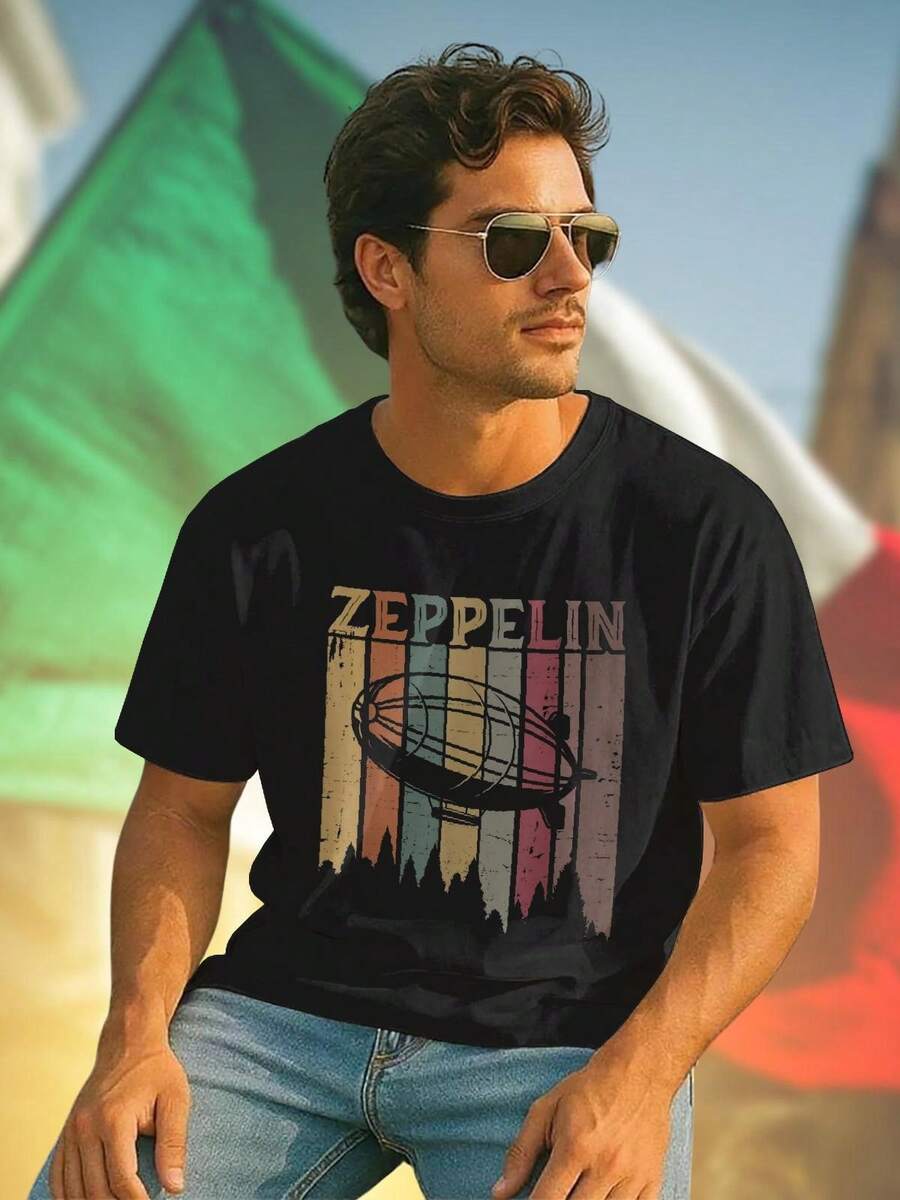 Zeppelin Airship Maglietta Uomo Moda Casual Stile Unico Regalo Novità Stampa Creativa Estiva  Comfort Qualità Sconto Offerta Esclusiva Shopping Online