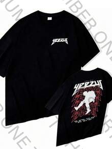 Basic And OVERSIZED Ye Album Graphic Tee Unisex - Black - View 2