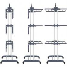 1 pieza Toallero de pie de 4 niveles de tubo de hierro, gris o azul, secadora plegable de varios niveles, regalo para vacaciones de verano - Multicolor - Ver 5