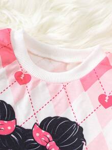 2pcs/Set Girls Young Girl Fashion Digital Print Girl Graphic Sweatshirt + Elastic Waist Comfortable Skirt, Suitable For Autumn/Winter Outdoor, Street, Sports, Skateboarding