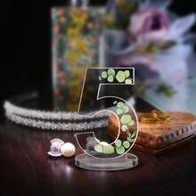 10 peças de números de mesa de casamento dourados de 1 a 10, placas de números de mesa de espelho dourado acrílico com película protetora, adequadas para recepções de casamento, festas, decoração de eventos de aniversário e aniversário, presentes de verão, praia, volta às aulas, materiais escolares, decoração de quarto - Multicolorido - Ver 8