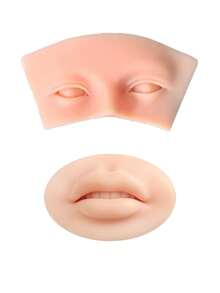 BUCICE Eyelash Extension Training Practice Eyelash Model Silicone Skin Face, Reusable 3D Practice Silicone Skin Lips Permanent Makeup Tattoo Training Makeup Tools - Multicolor - View 9