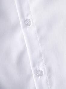 经典休闲学院风格白色长袖衬衫，适合男孩 - 派对、表演、选美等正式活动。 - 白色 - 查看 6