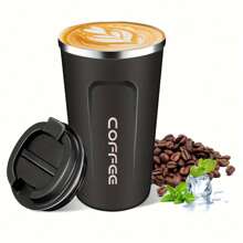 1 Piece, 304 Stainless Steel Double Wall Insulated Coffee Cup, 17OZ - Leak Proof, Easy To Carry, Perfect For Outdoor Camping, Travel, Sports, Fitness, Car Use - Perfect Gift For Valentine's Day, Mother's Day, Father's Day, Thanksgiving, Christmas, Family Travel Coffee Cup