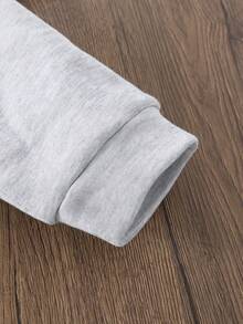 Áo nỉ có mũ lót nhiệt in hình trái tim thời trang thu đông 2024 cho bé gái mới lớn, đa năng, thường ngày, có khóa kéo - Xám - Xem 8