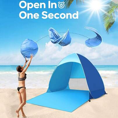 Beach Tent With Storage Bag, Portable Sun Shade Canopy Suitable For Beach, Camping, Fishing, Picnic, Outdoor Family Activities, Easy To Set Up, Waterproof And UV-Resistant Beach Gazebo