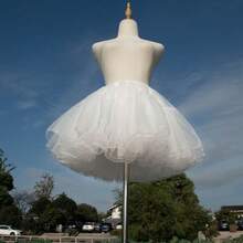 婚礼新娘短款泡泡裙衬裙，四层蓬松薄纱内衬裙，适合舞会礼服，秋季女装，情人节配饰 - 四層紗 白色 35cm - 查看 2