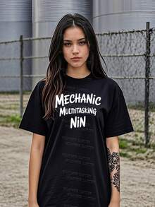 Camisetas de mujer 100% algodón para mujer, regalos para el día de la madre para S-2XL, regalos de cumpleaños para mujer, también conocidas como camisetas MULTITASKING.Camiseta de mecánico Camiseta de mecánico diésel - Negro - Ver 1