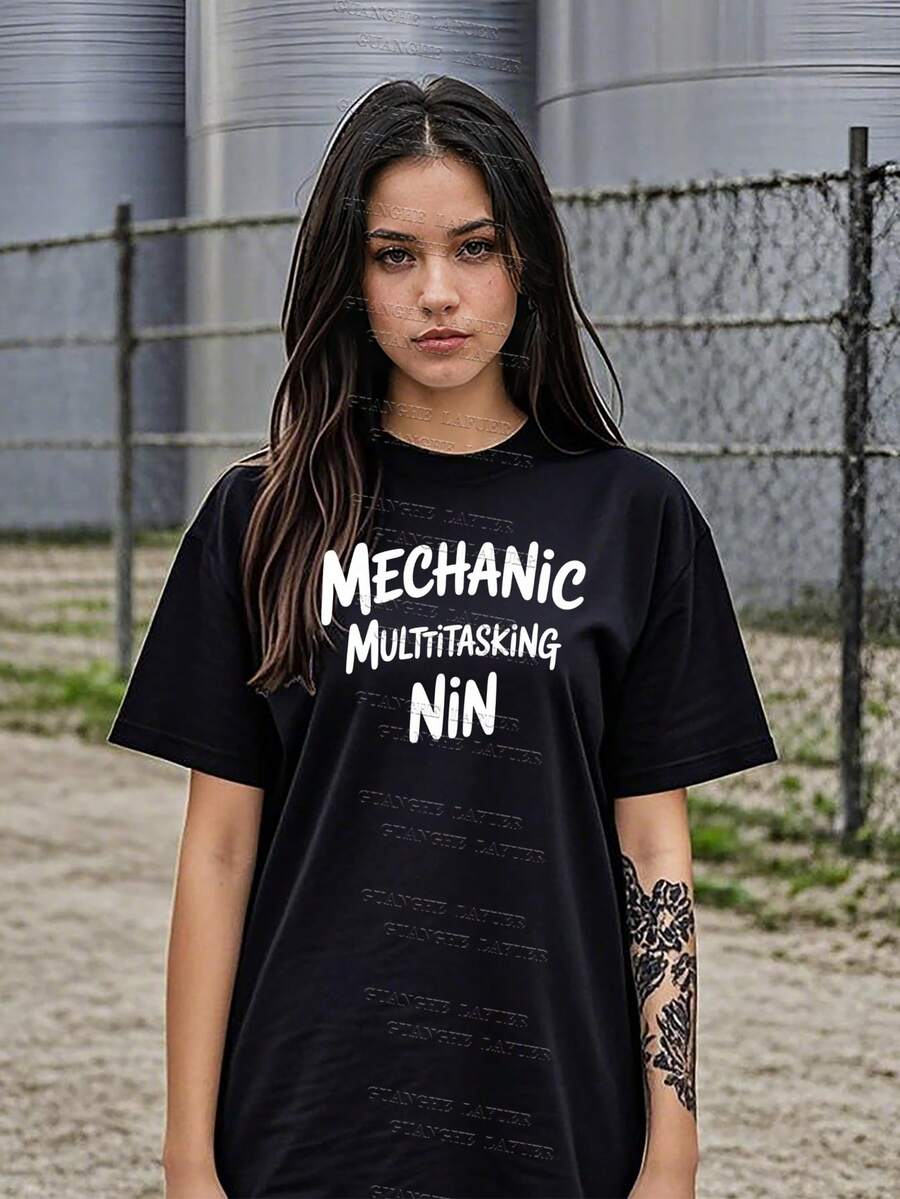 Camisetas de mujer 100% algodón para mujer, regalos para el día de la madre para S-2XL, regalos de cumpleaños para mujer, también conocidas como camisetas MULTITASKING.Camiseta de mecánico Camiseta de mecánico diésel - Negro - Ver 1