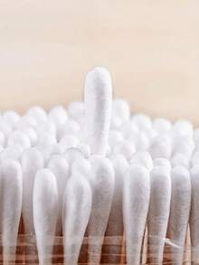 1000 支高品质双头清洁棉签，用于有效清洁耳鼻和化妆品棉签无双头对羟基苯甲酸酯棉签 - 无香精温和耳朵清洁和化妆棒，竹柄，独立包装，适合敏感肌肤浅米色，低过敏性，适用于耳朵和化妆品清洁，