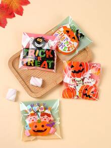 100pcs Halloween Theme Self-Sealing Gift Bags, Orange Pumpkin Mixed Pattern Transparent Bags, Halloween Theme Party One-Time Food Packaging Self-Sealing Bags, Gift Bags, Candy Bags, Suitable For Halloween Holiday Dining Table Party "Trick Or Treat" Decoration, Gift Packaging Supplies, Halloween Decoration - Orange Pumpkin Mix - View 8