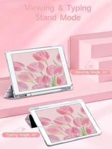 紫色蝴蝶结双面印花 iPad 保护壳，兼容 iPad Air 11 英寸 (M2)-2024/2025，支持横竖屏方向。适用于 iPad 第 10 代、iPad 10.2 英寸、Galaxy Tab A8 10.5 英寸 2022，保护壳支持多种角度，内置松紧带可在旅行时安全闭合平板电脑，甜美俏皮的平板电脑保护壳