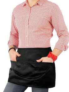 1件装腰围围裙，适用于小型酒吧、厨房、烘焙、烹饪、烧烤，男女通用服务员围裙 - 彩色 - 查看 10