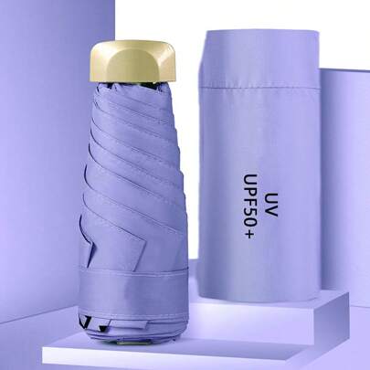 قطعة واحدة من أومبريلا صغيرة UV UPF50 جيب قابل للطي، أومبريلا، حماية من الشمس، مظلة خارجية مضادة للأشعة فوق البنفسجية