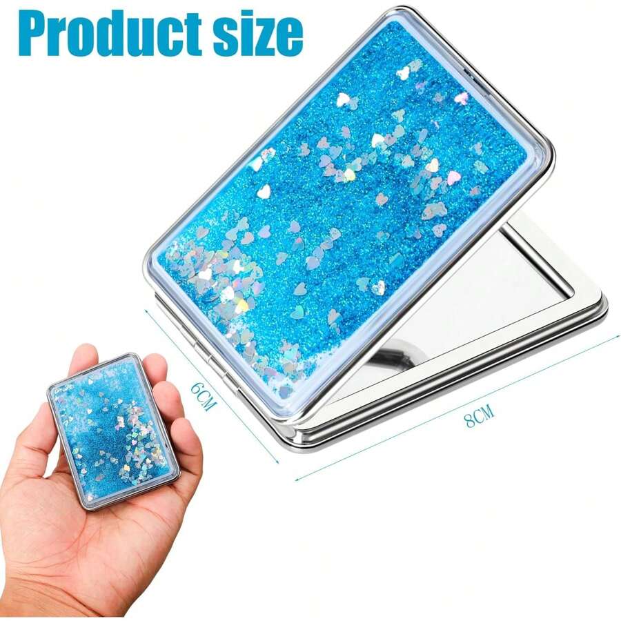 Aruicheng Pocket Mirror Small Makeup Mirror Travel Mirror Folding Mirror With Magnification 1X/2X Portable Hand Mirror Double-Sided Makeup Mirror For Wallets And Travel, Blue, School Backpack