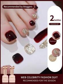 annies 10毫升夏季热销闪亮脚趾甲油亮片凝胶 2025新款冰啫喱裸色指甲油凝胶 2支装 女孩礼物美甲 - 彩色 - 查看 14