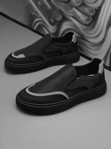 2025 New Canvas Shoes For Men, Breathable Casual Black Slip-On Loafers, Slouchy Old Beijing Cloth Shoes For Summer, Autumn & Winter