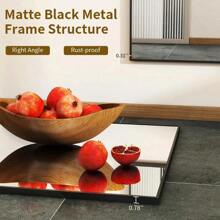 21.1" X 56" Rectangular Large Wall Mounted Or Tilting Floor Mirror With Matte Black Frame Modern Style, Made Of High Quality Explosion-Proof Film Glass, Special Material  To Reflect A Clear Image, Will Not Be Distorted To Ensure That The Mirror Is Long-Lasting Clear And Durable