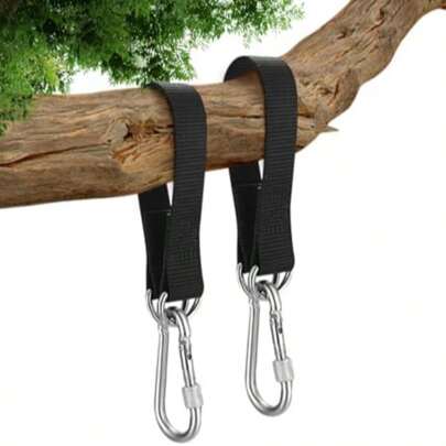 1pc 2025 Model Outdoor Camping Hammock With Connecting Strap, Extension Strap, Pet Strap, Woven Strap, Buckle Accessories, Single Layer Sand Bag Hanging Ring, Youth Outdoor Camping Accessories, Family Camping Accessories, Hanging Ring