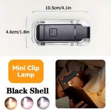 VOLACI 1 pieza Luz de lectura recargable USB mini - Portátil, luz cálida y fresca, cuidado de los ojos, 3 niveles de brillo Adjustable, libro con clip, diseño ahorra espacio, adecuado para lectores nocturnos, recargable para lectura, trabajo, dormitorio, lámpara Dorm - Multicolor - Ver 10