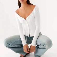 Women's Simple Slim Tops Cardigan Women's Summer And Autumn Clothing Tops Suitable For Daily Home Life Or Party Dating - White - View 5