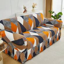 1PC Geometric Skirt Sofa Cover Elastic Living Room Sofa Protective Cover - trái cam - Xem 5