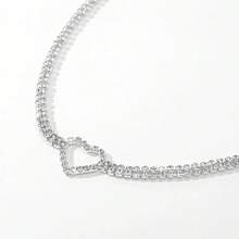 1 件情人节水晶心形吊坠项链，Y2K 风格，适合派对和节日 - 白色 - 查看 5