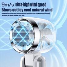 Ventilador de mano portátil 2025, Ventiladores de refrigeración turbina, 3600mAh, 100 velocidades viento huracán, motor silencioso ANC, pantalla digital, recargable por USB C, mini ventilador eléctrico con función de enfriamiento por hielo para uso en interiores y exteriores (Blanco)