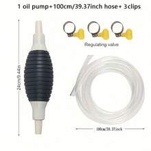 Portable Gasoline Pump Kit - Includes Rubber Hose; For Holiday Celebrations/RV Camping/Repair Fluid Transfer; Suitable For Fuel, Oil And Water Pumping - Multicolor - View 10