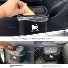 Sanrio 3pcs Hello Kitty Car Trash Can, Cute Mini Car Storage Box, Essential Car Accessory, Washable Material, Press-Open Design, Easy To Store And Use, Suitable For All Vehicle Models, Ideal For Car Organization And Storage