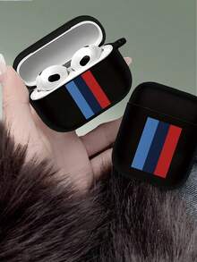 Funda para auriculares a rayas de tres colores simples compatible con funda para auriculares de 1.ª/2.ª generación, funda protectora para nuevos auriculares inalámbricos 3/Pro/Pro2, regalo para novio/novia - Negro - Ver 4