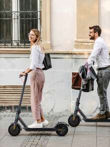 Mankeel Portable Electric Scooter With 8.5-Inch Honey Solid Tire - 36V 350W Power, 30km (19 Mile) Max Range, 30km/H (19 Mph) Top Speed, E-Brake + Disc Brake, App Control, LED Light, E-Scooter For Adult & Teen, Suitable For City Commuting, Outdoor Cycling, Couple Cycling, Birthday Gifts, Holiday Gifts