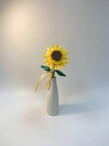 1 Flower Building Bricks, DIY Flower Series Building Blocks, Sunflower, Bella Flower,Carnation,Kapok,Africa Daisy, Artificial Flower, Home Decoration,Desktop Decoration,Pressure Relief Activities, Birthday Gift,A Set Of 10 With 1000+ Pcs Particles.